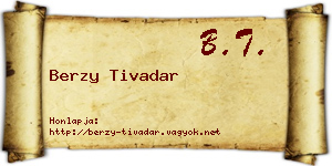 Berzy Tivadar névjegykártya