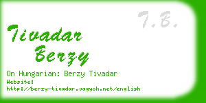 tivadar berzy business card